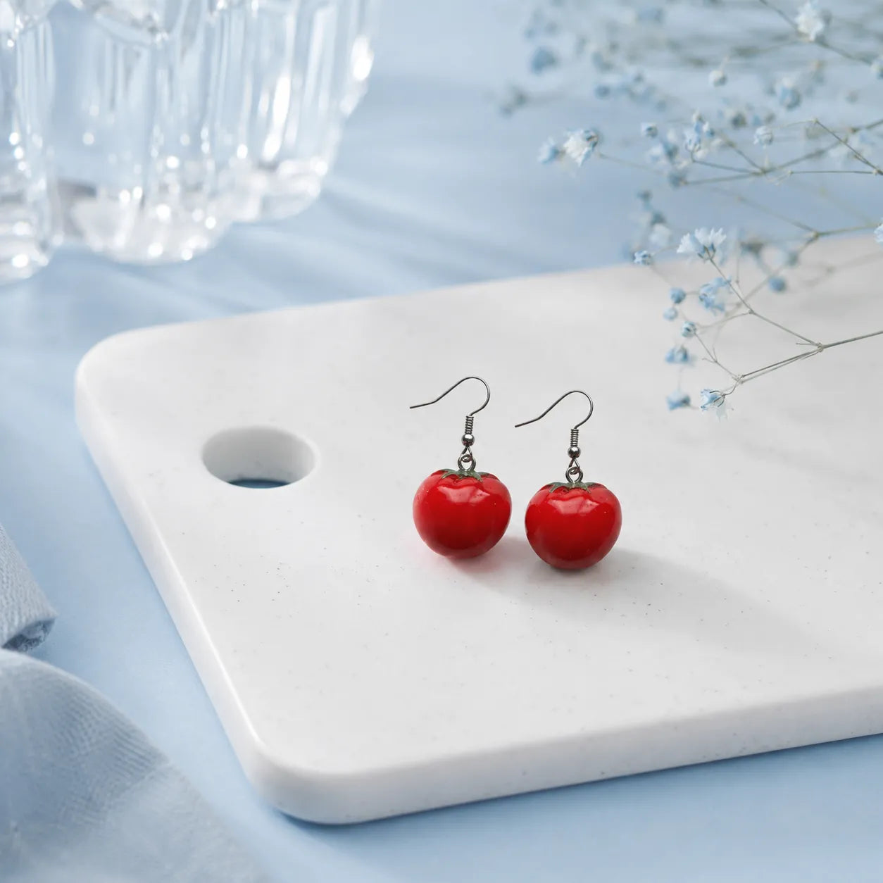Cute Tomato Dangle Earrings for Kawaii Garden Style