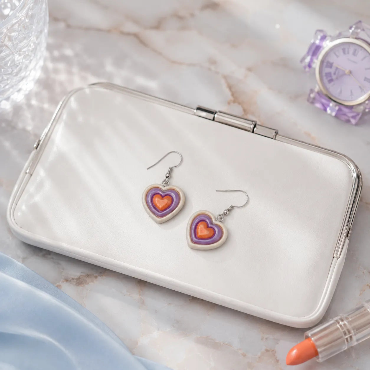 Cute Heart Dangle Earrings for Women and Teens