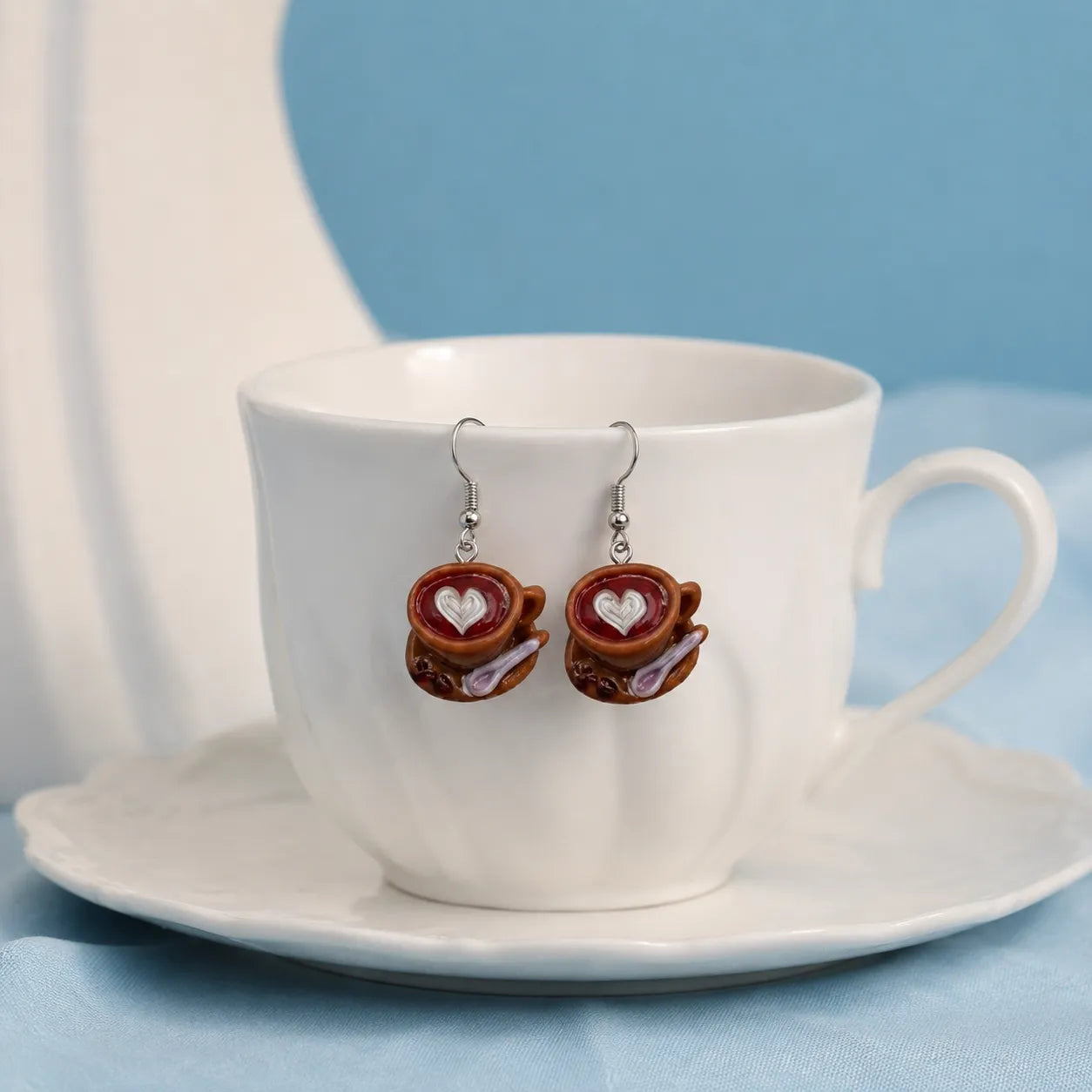 Cute Coffee Cup Dangle Earrings for Cozy Kawaii Style